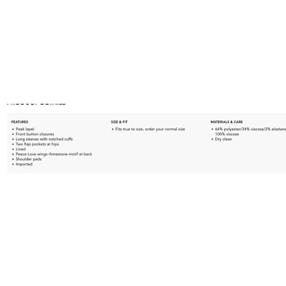 Zadig&Voltaire Women's Back Letter Wings Pressed Diamond Simple Jacquard Blazer - Picture 12 of 12